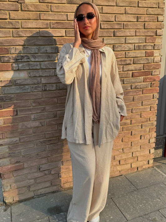 Sandy Breeze Oversized Set | Beige