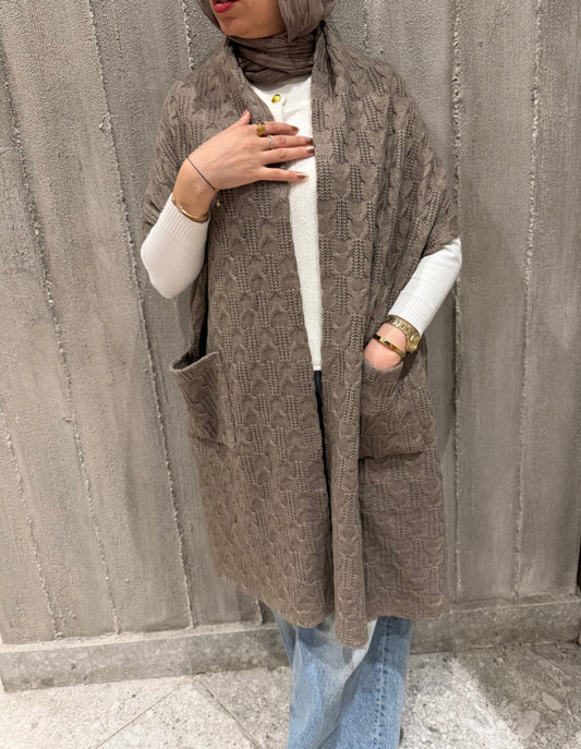 Soft Knit Shawl With Pockets | cafe