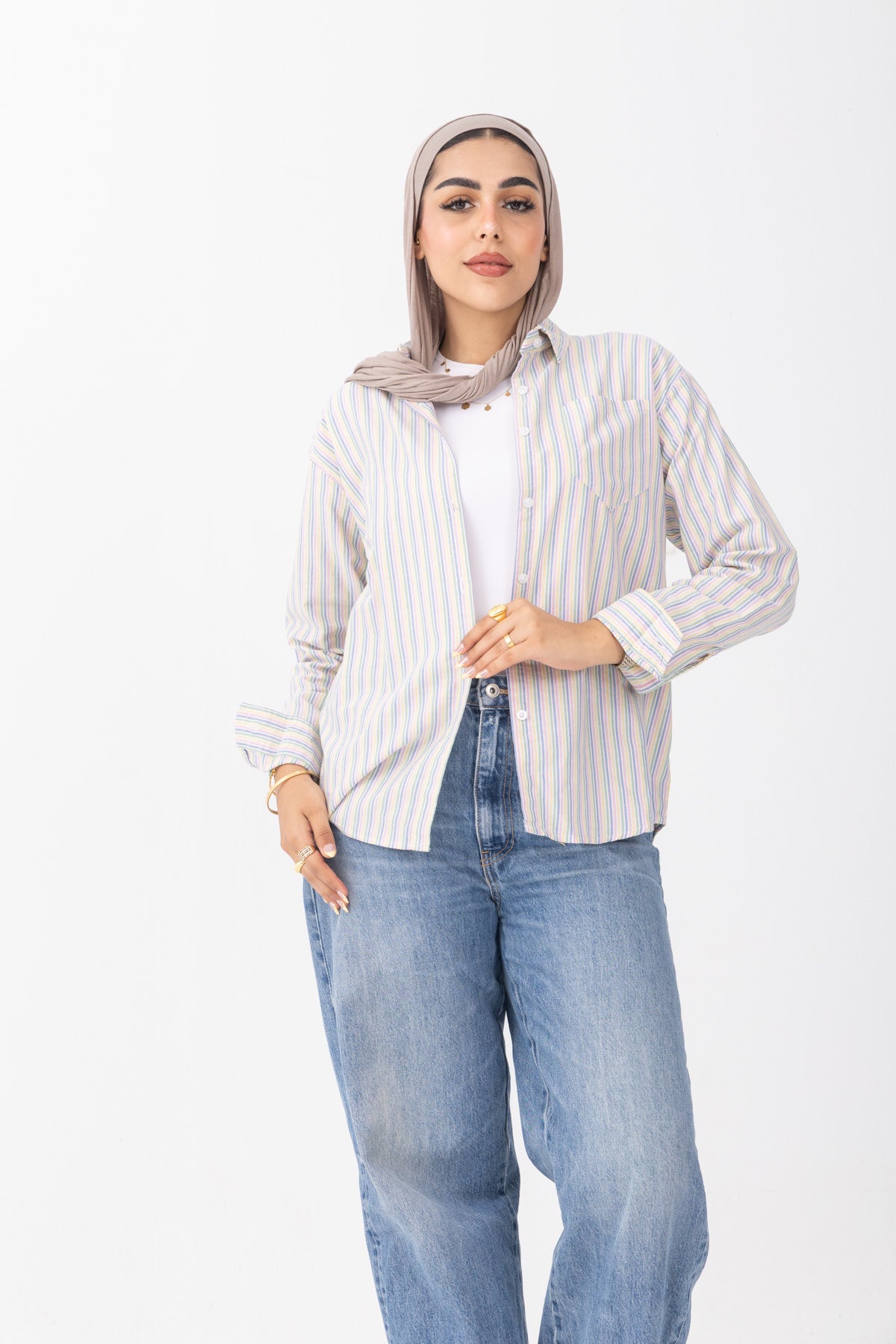 Striped Colored Oxford Shirt | Relaxed Fit