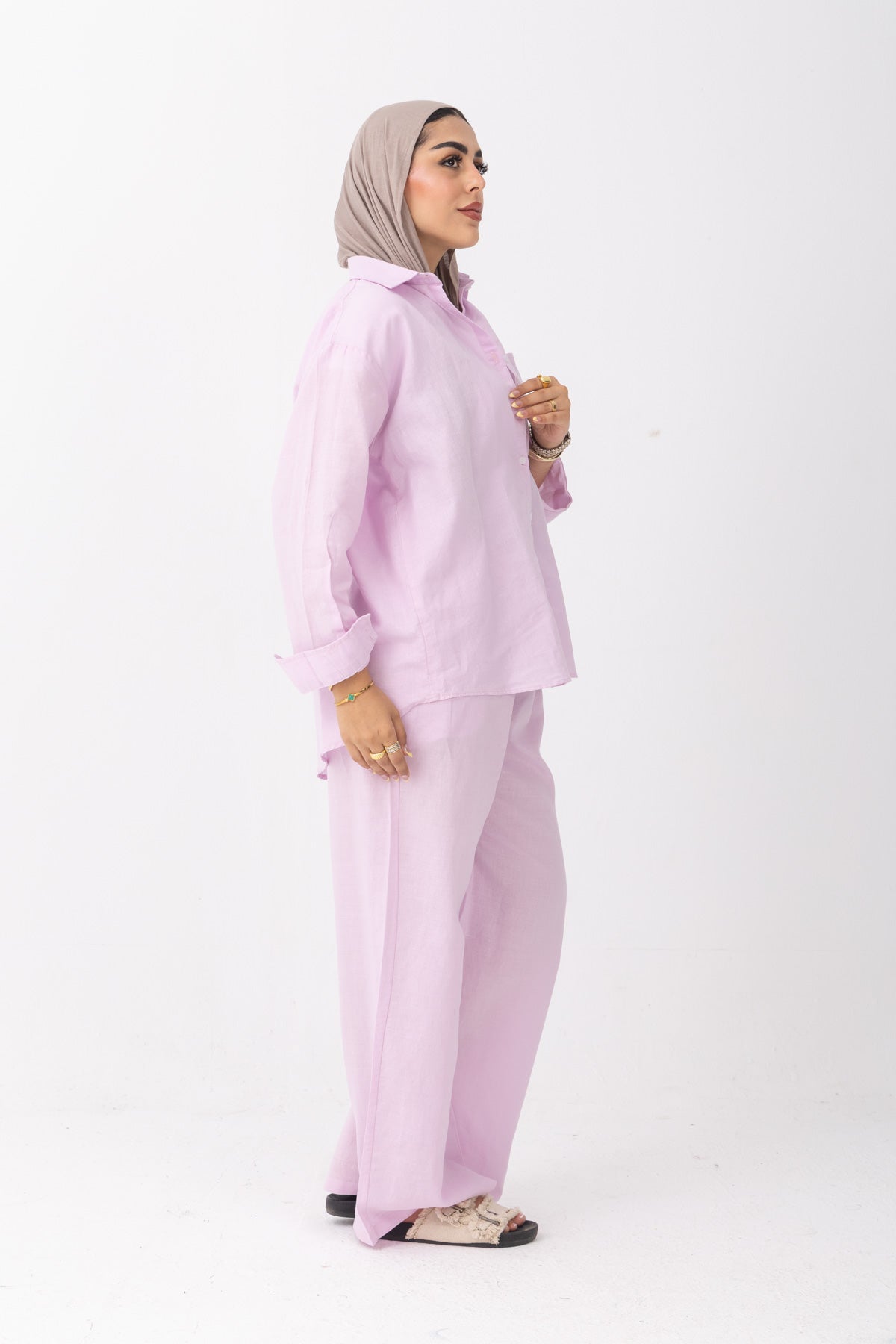 Light Lavender | Oversized Linen Pants