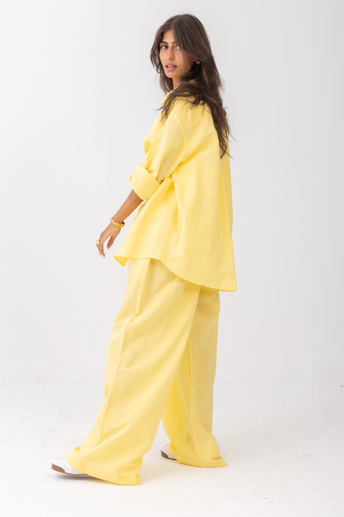 Sunny Yellow | Oversized Linen Shirt