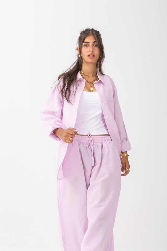 Light Lavender | Oversized Linen Shirt
