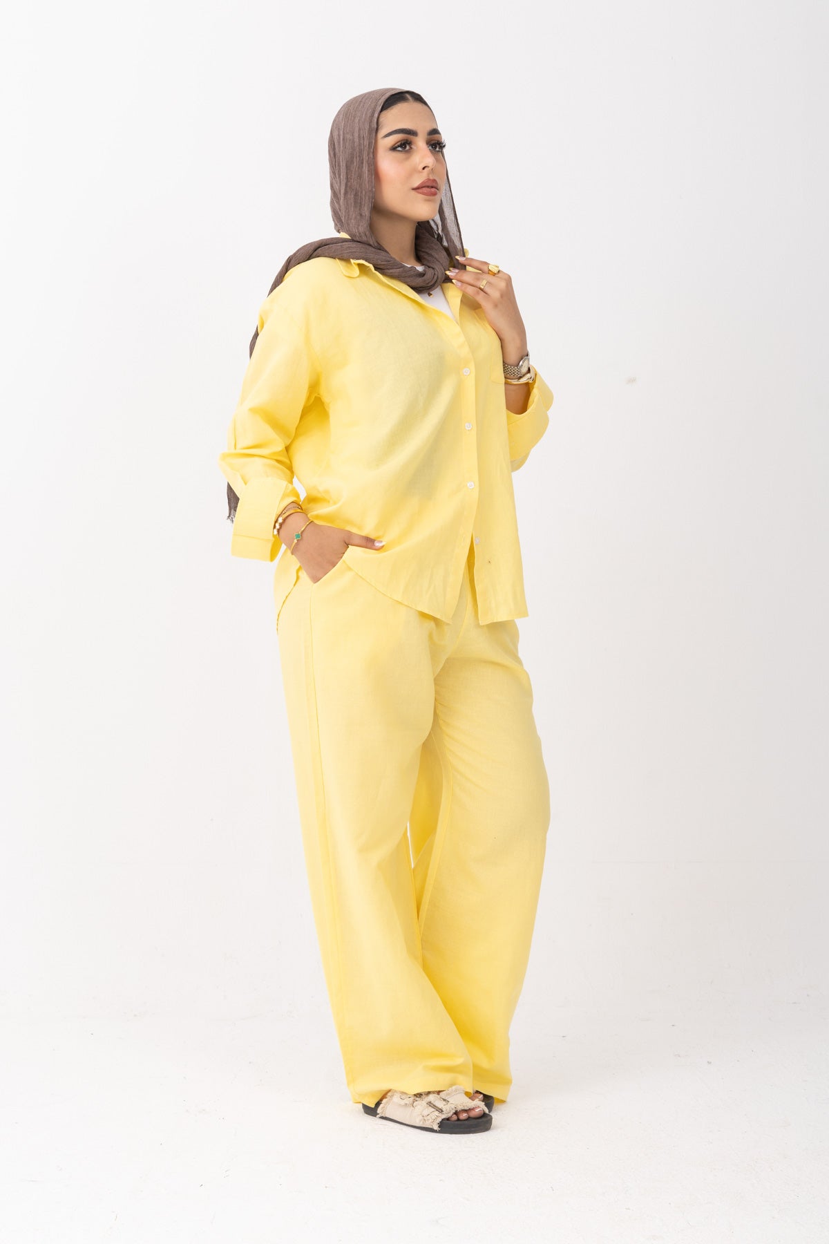 Sunny Yellow | Oversized Linen Pants