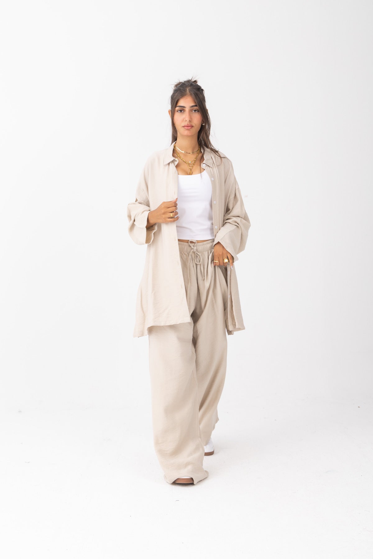 Sandy Breeze Oversized Set | Beige