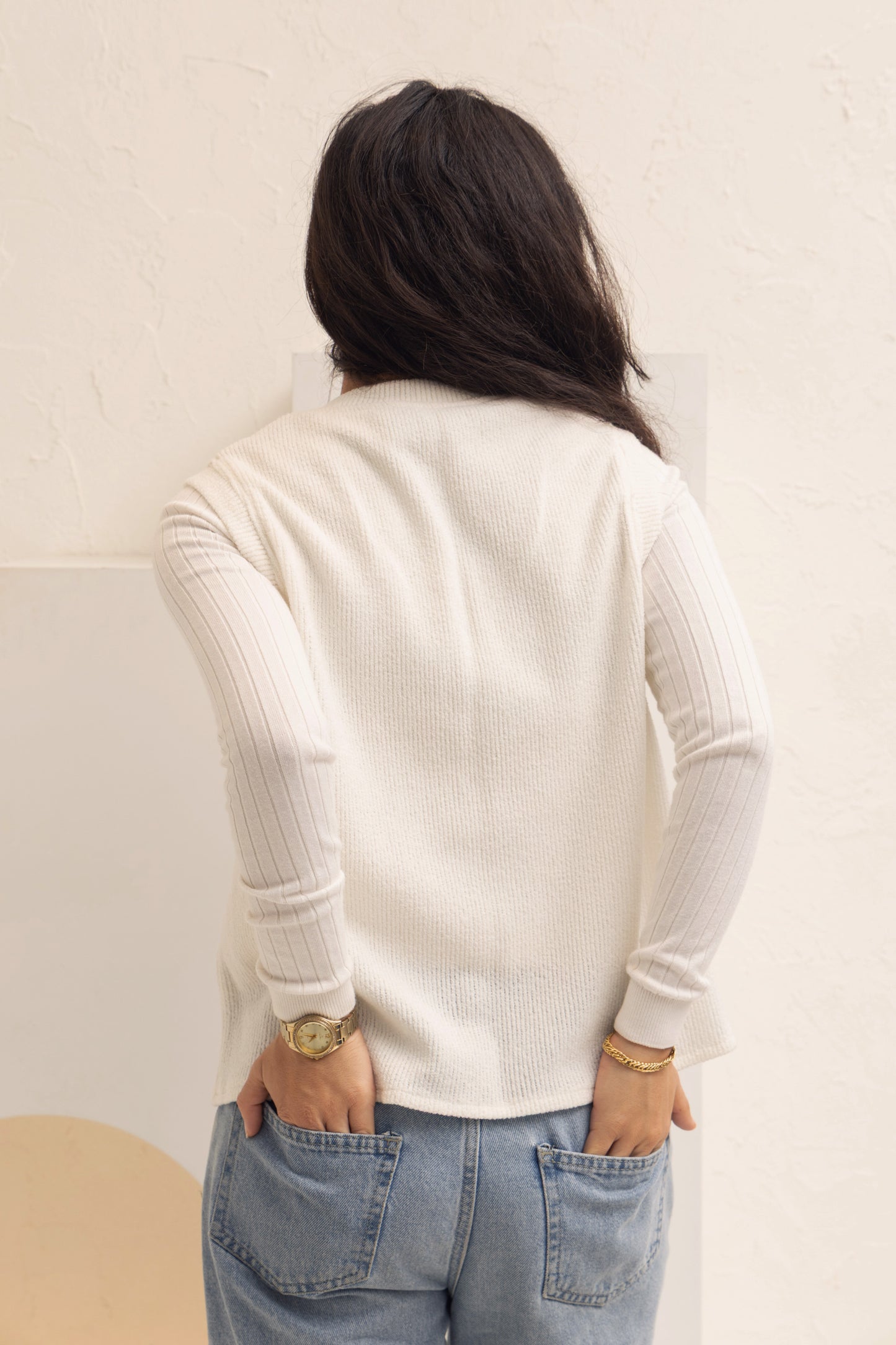 Pearl Knit Vest | Off White