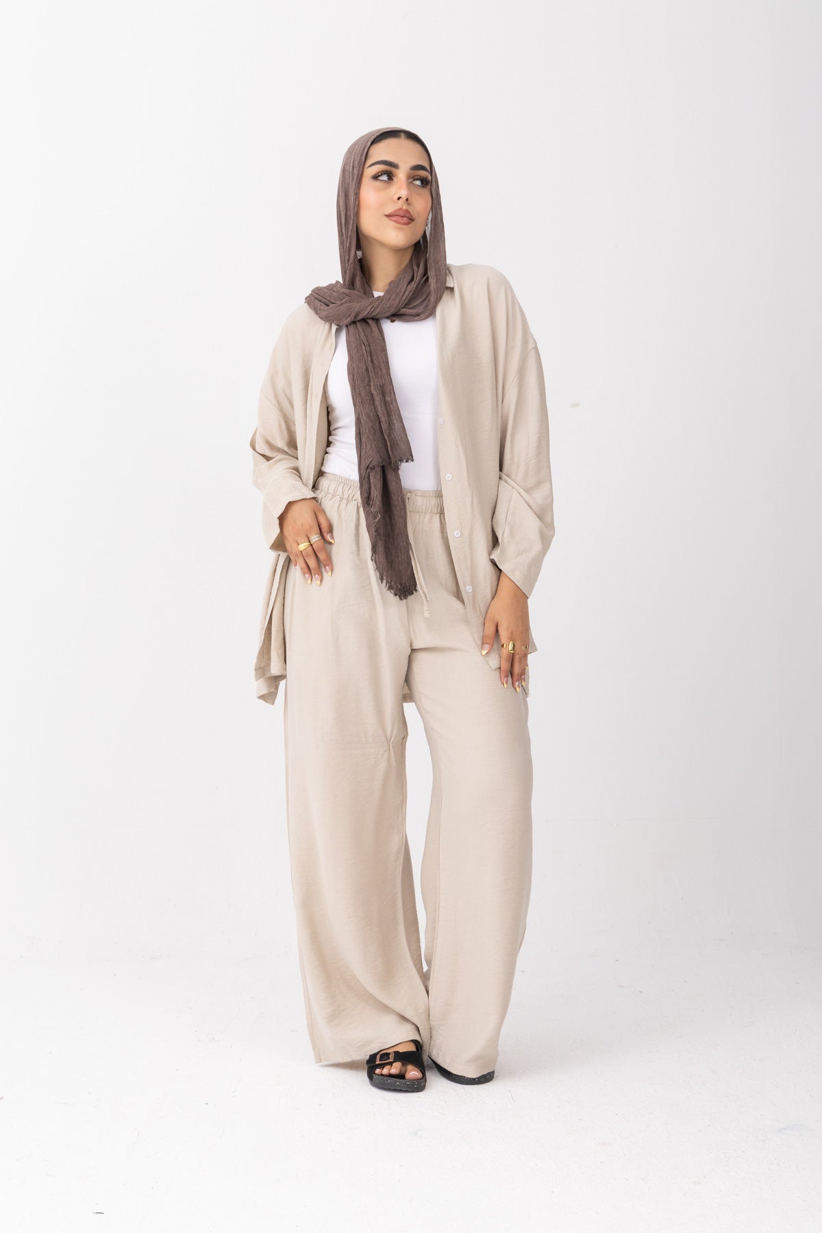 Sandy Breeze Oversized Set | Beige