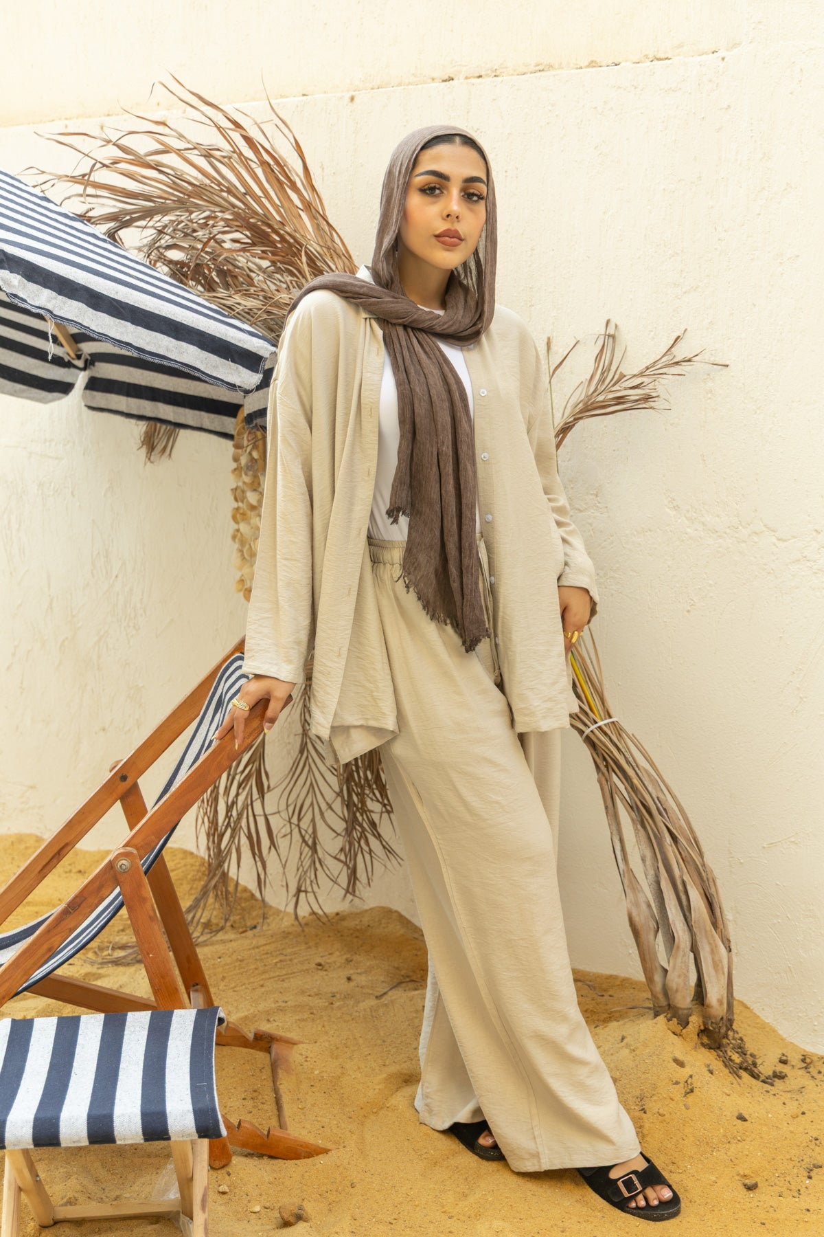 Sandy Breeze Oversized Set | Beige