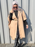 Oversized Gabardine Cape | Beige
