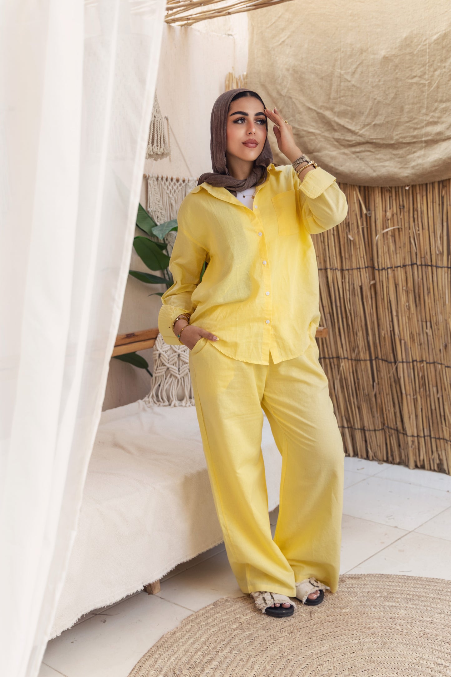 Sunny Yellow | Oversized Linen Shirt