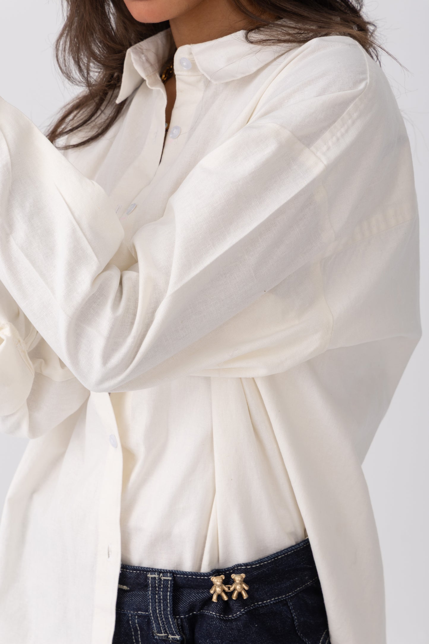 Ivory White Shirt  | Oversized Linen Shirt
