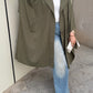 Oversized Gabardine Cape | Olive