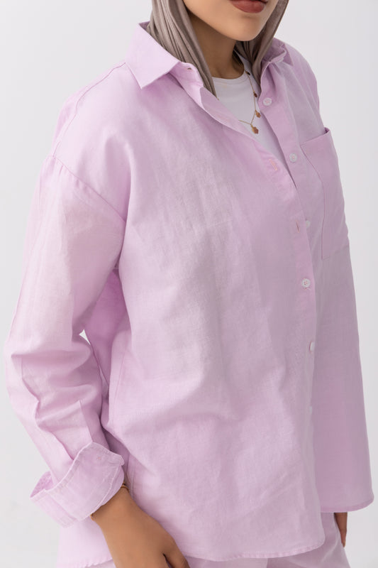 Light Lavender | Oversized Linen Shirt