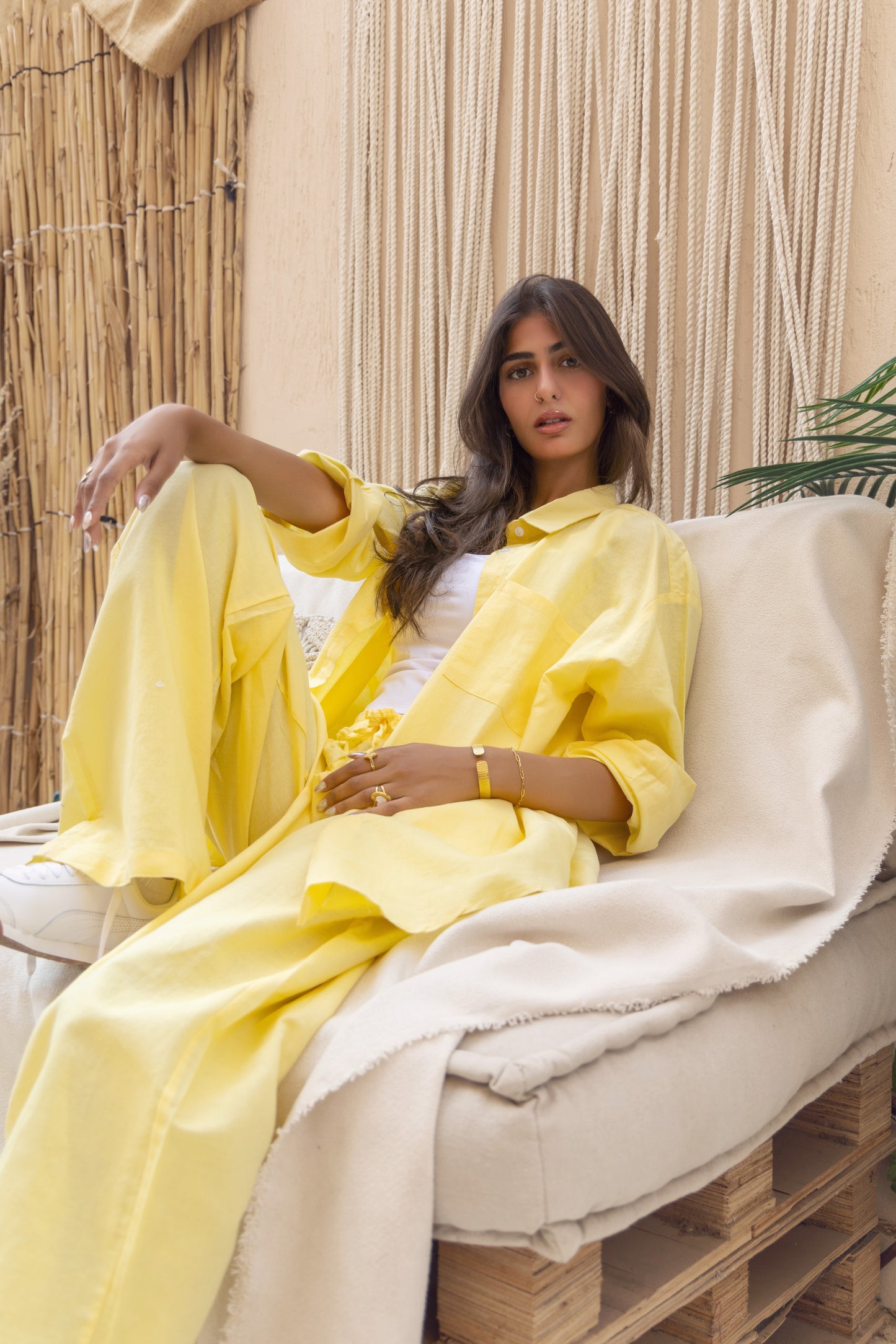 Sunny Yellow | Oversized Linen Shirt