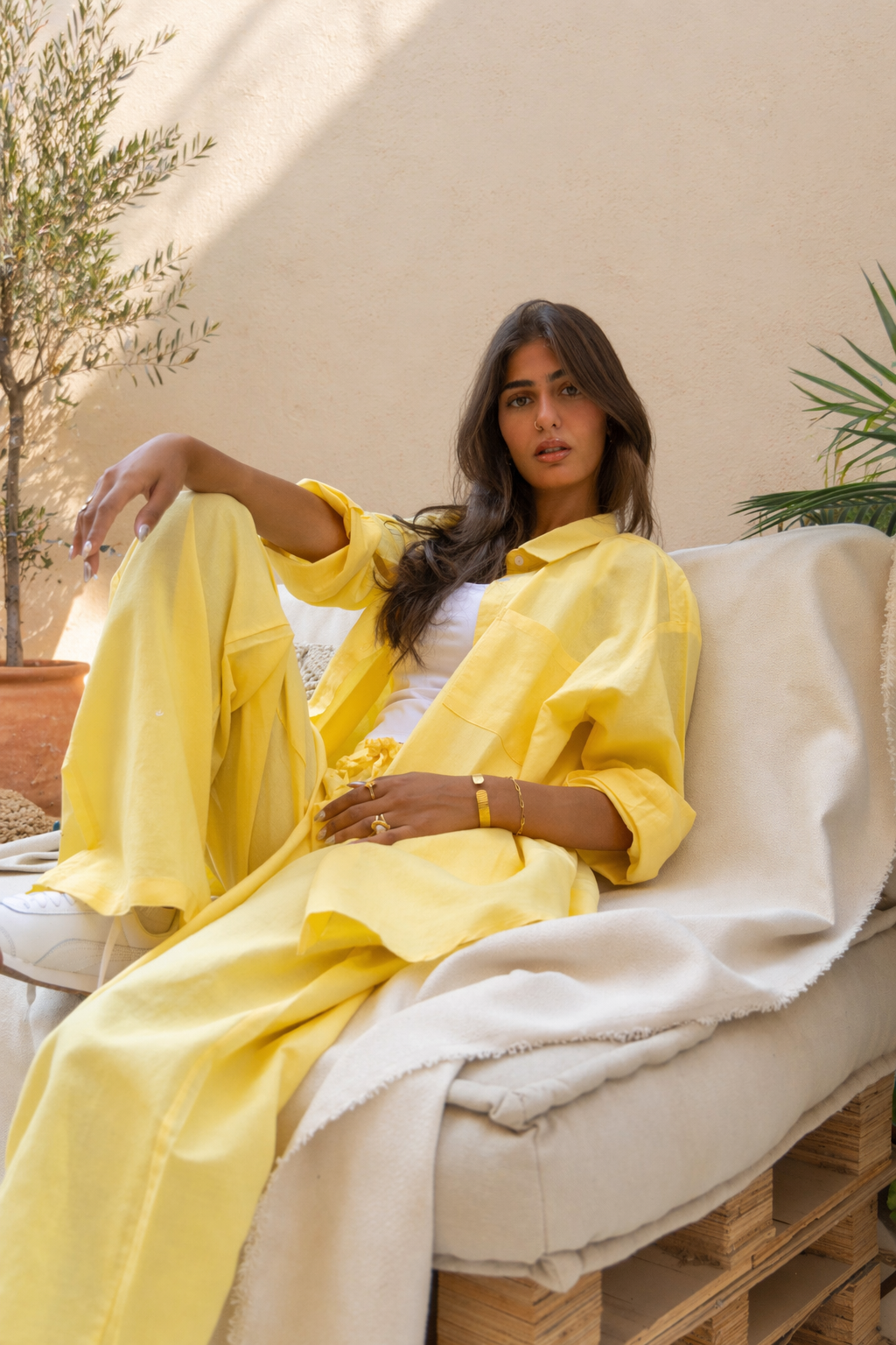 Sunny Yellow | Oversized Linen Shirt