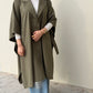 Oversized Gabardine Cape | Olive