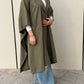 Oversized Gabardine Cape | Olive