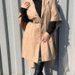 Oversized Gabardine Cape | Beige