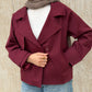 Short Gabardine Jacket | Burgundy