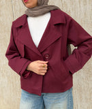 Short Gabardine Jacket | Burgundy