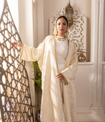 Elia Jacquard Open Abaya| Ivory