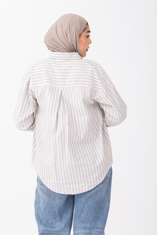 Striped Colored Oxford Shirt | Relaxed Fit