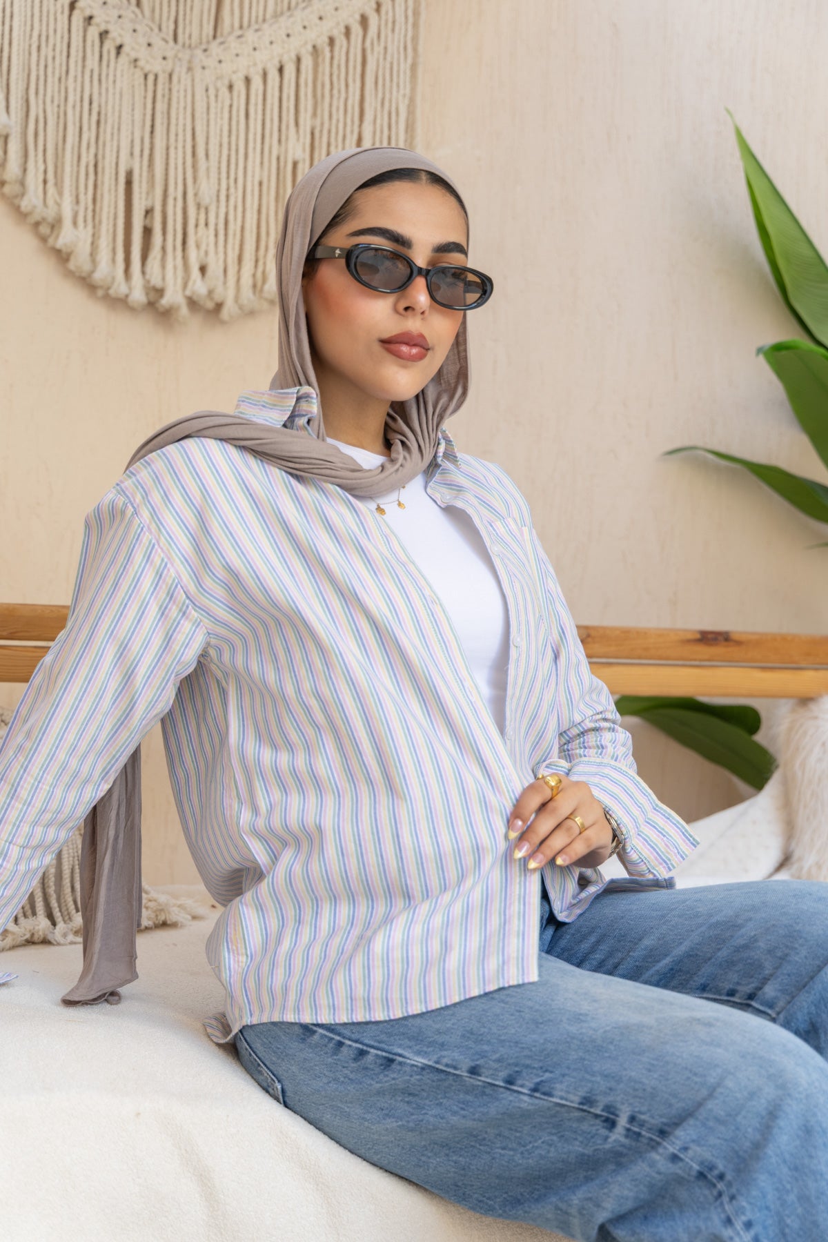 Striped Colored Oxford Shirt | Relaxed Fit