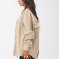 Back Trim Gabardine Shirt  | Beige