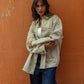 Back Trim Gabardine Shirt  | Beige