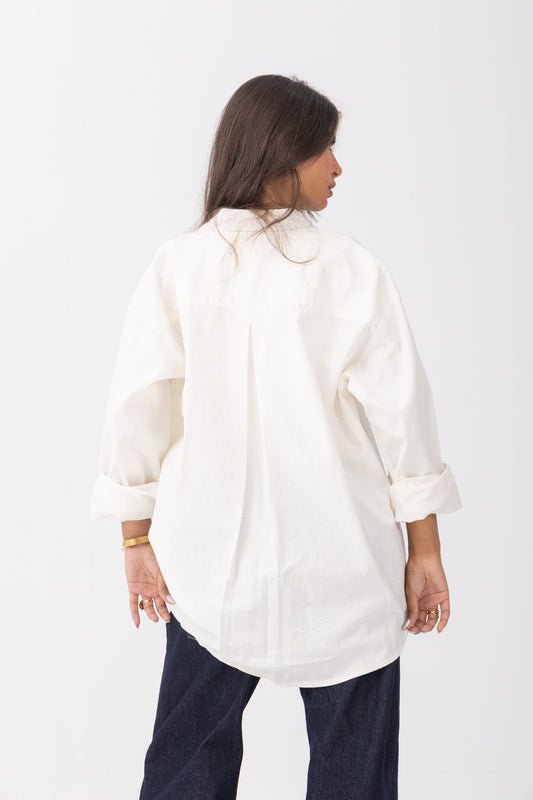 Ivory White Shirt  | Oversized Linen Shirt
