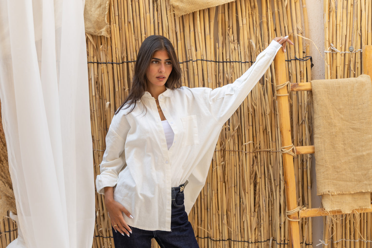 Ivory White Shirt  | Oversized Linen Shirt