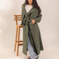 Long Gabardine Trench Coat | Olive