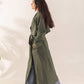 Long Gabardine Trench Coat | Olive