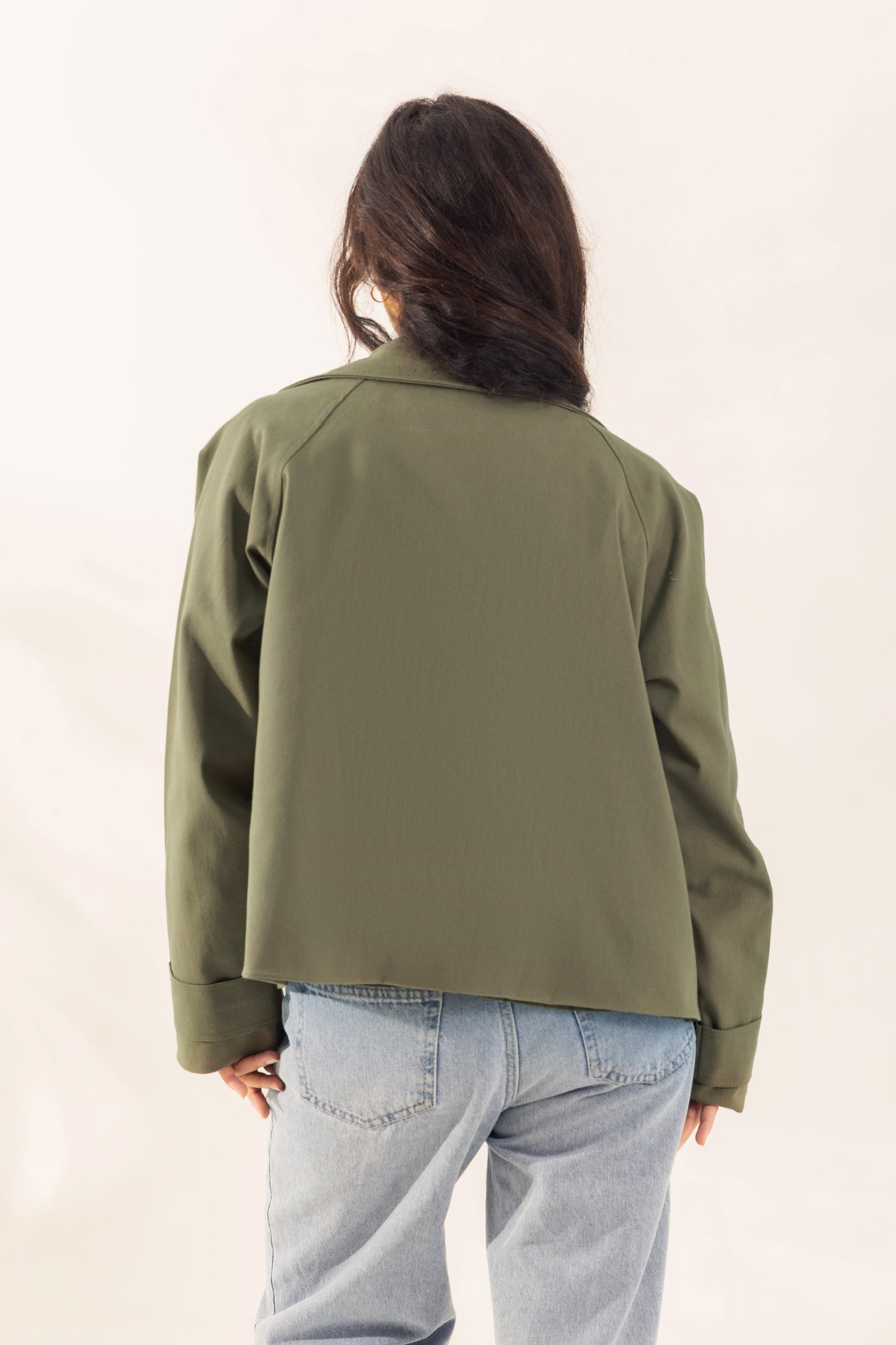 Short Gabardine Jacket | Olive