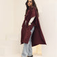 Oversized Gabardine Cape | Burgundy