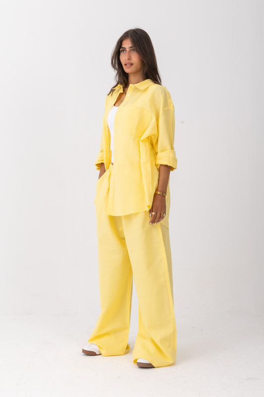 Sunny Yellow | Oversized Linen Pants