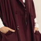 Oversized Gabardine Cape | Burgundy