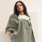 Soft Knit Shawl With Pockets | Sage Green