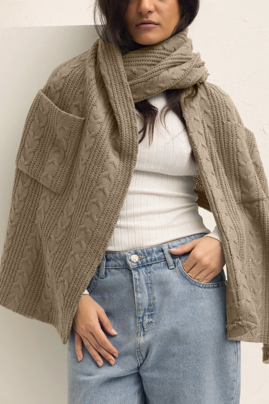 Soft Knit Shawl With Pockets | cafe