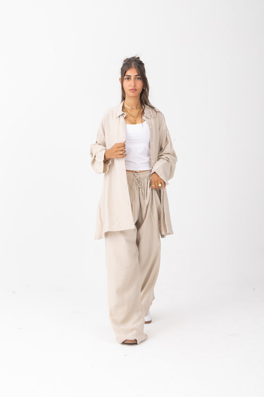 Sandy Breeze Oversized Set  | Beige