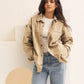 Back Trim Gabardine Shirt  | Beige