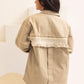 Back Trim Gabardine Shirt  | Beige
