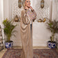Serena Velvet Open Abaya | Champagne