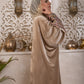 Serena Velvet Open Abaya | Champagne