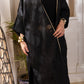 Lyra Jacquard Organza & Velvet  Abaya | Black