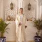 Elia Jacquard Open Abaya| Ivory